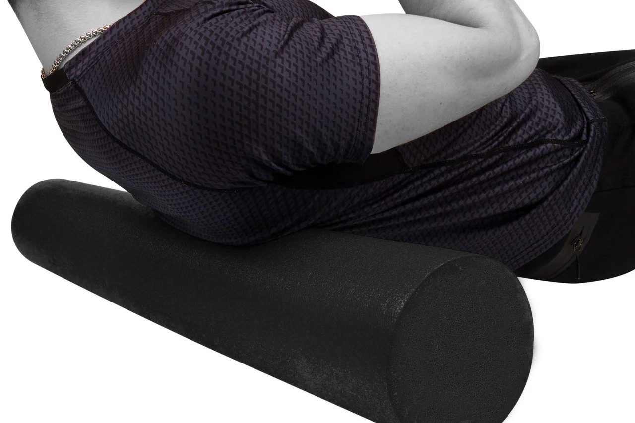 Масажний ролик (роллер) гладкий PowerPlay 4021 Fitness Roller Чорний (90×15см.)