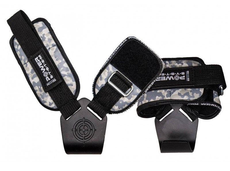 Гаки для тяги на зап’ястя Power System PS-3370 Hooks Camo Black/Grey L