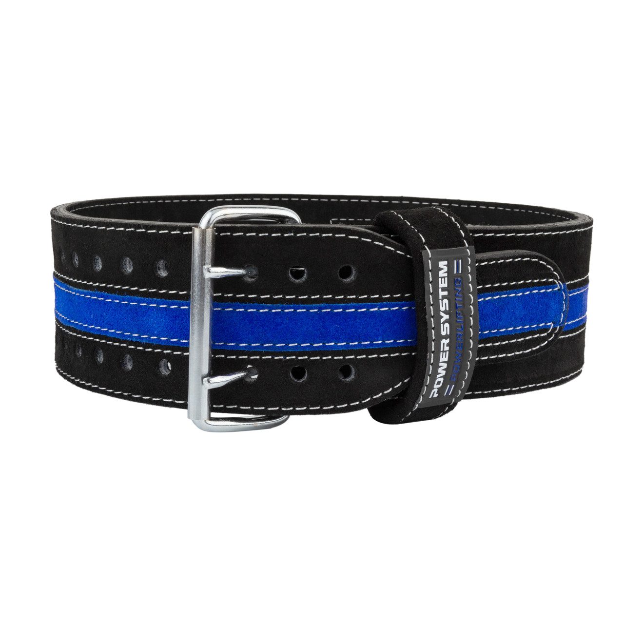 Пояс для пауерліфтингу Power System PS-3800 PowerLifting шкіряний Black/Blue Line XXL