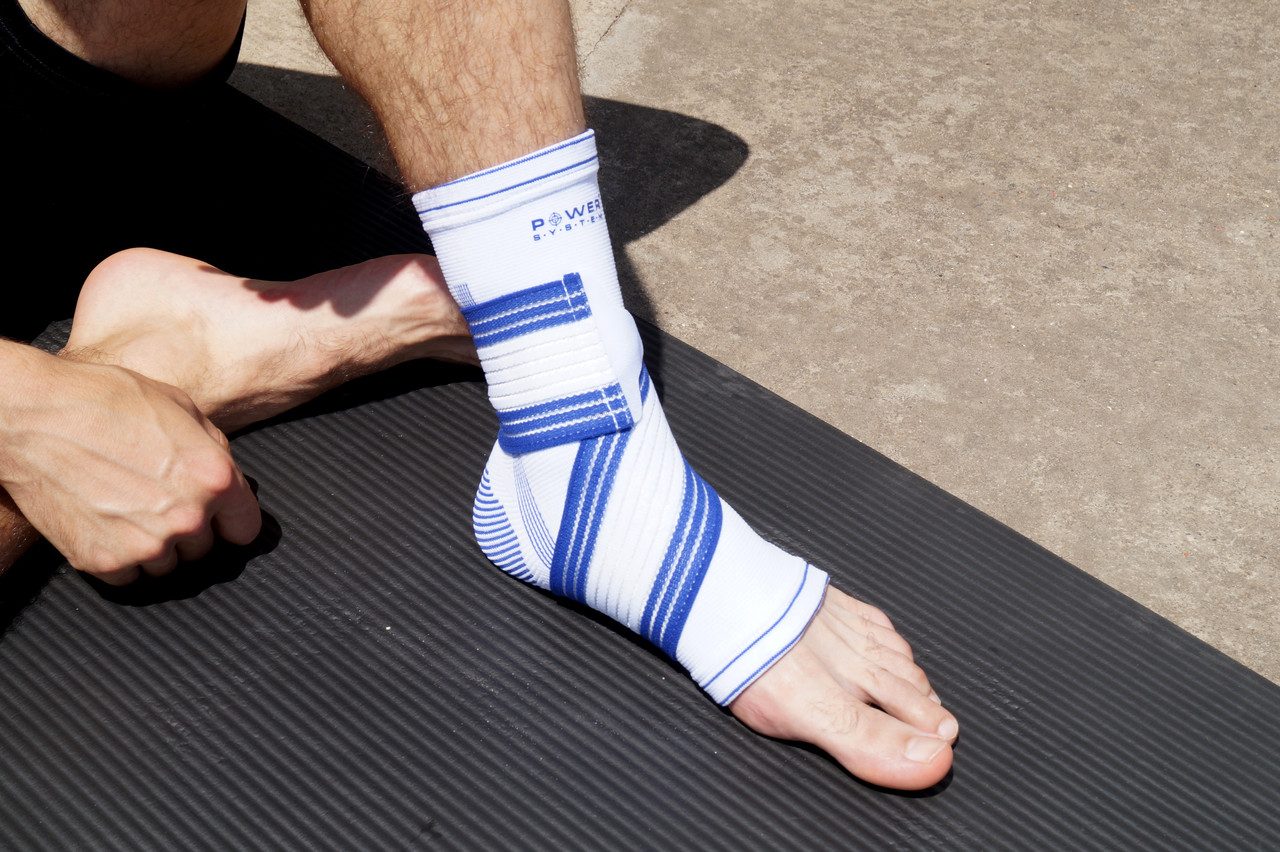 Бандажі на гомілкостоп Power System PS-6009 Ankle Support Pro Blue/White (1шт.) S/M