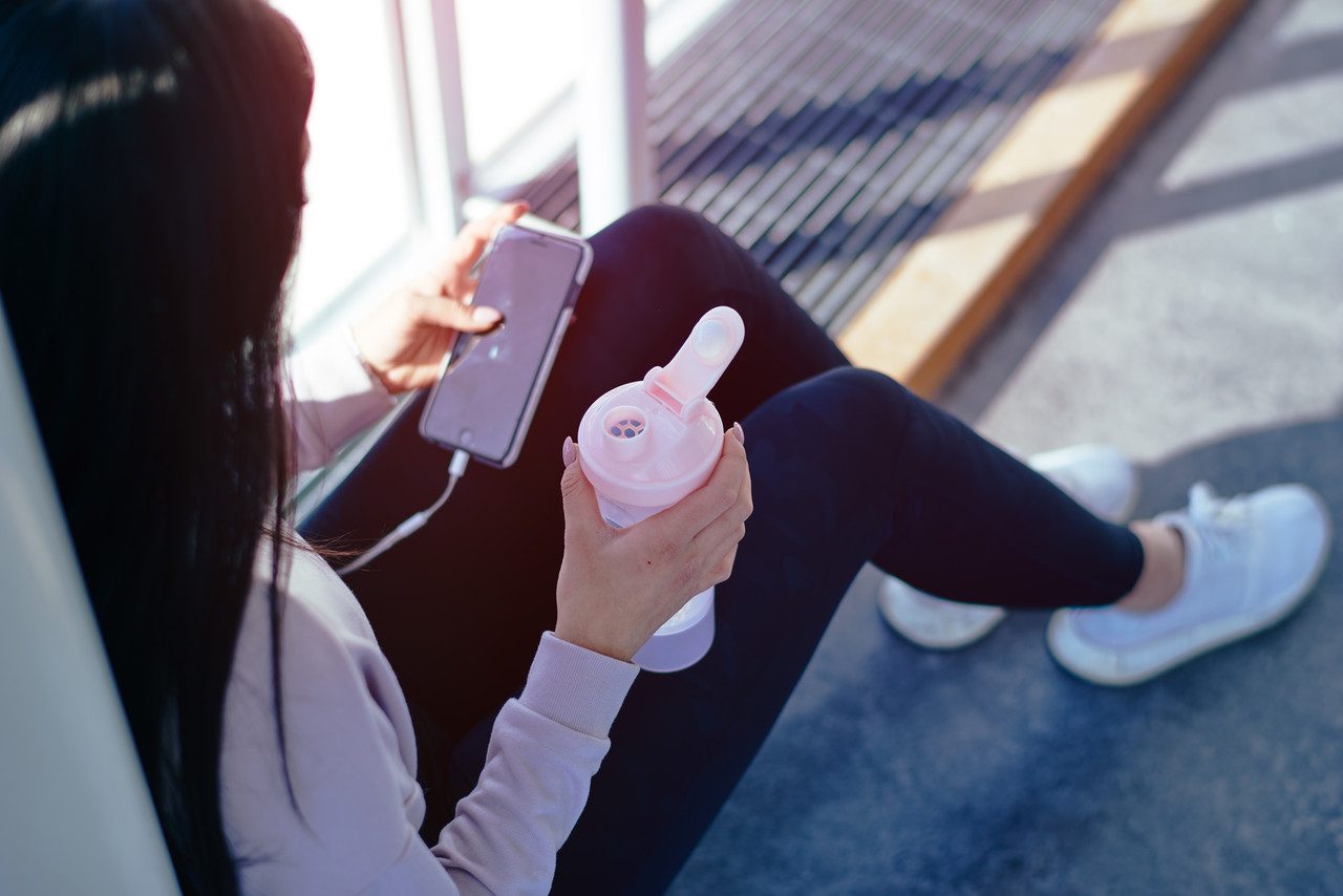 Шейкер спортивний SmartShake Slim 500ml Cotton Pink (Light Lavender)