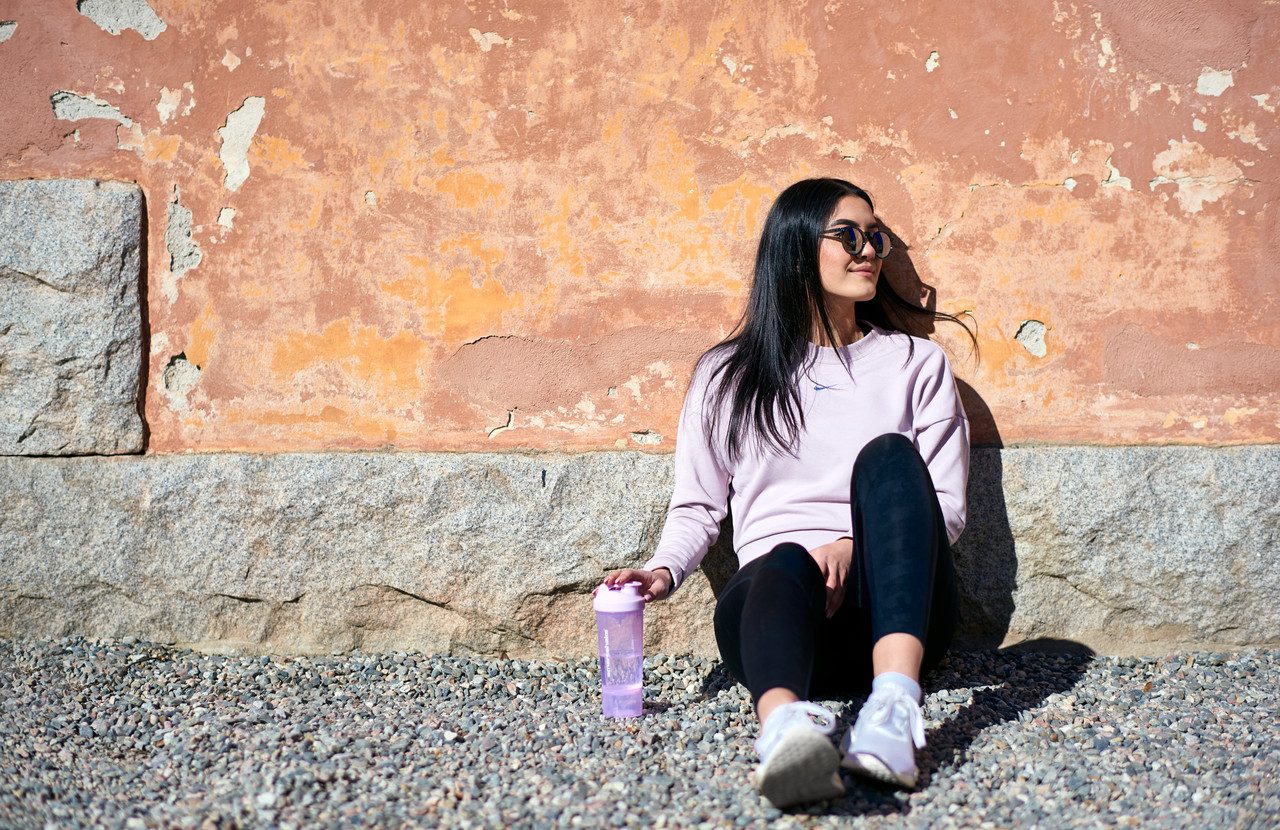 Шейкер спортивний SmartShake Slim 500ml Cotton Pink (Light Lavender)