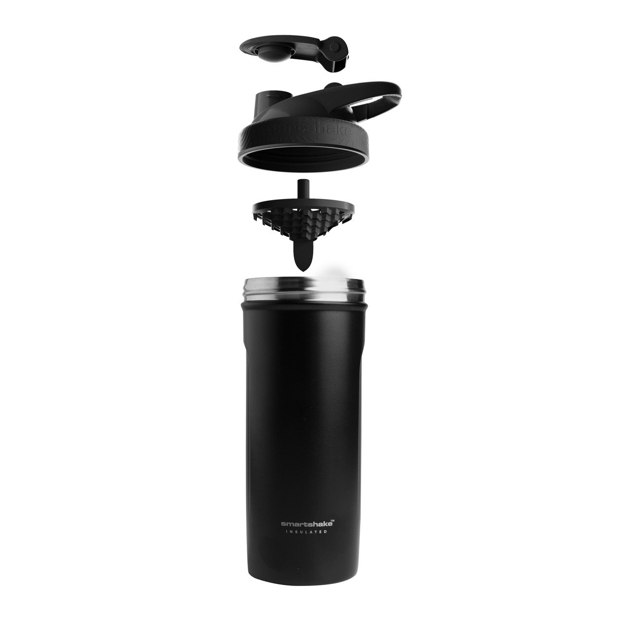 Шейкер спортивний SmartShake металевий Insulated Steel 750ml Black
