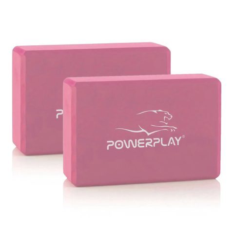 Блок для йоги 2 шт. (пара) PowerPlay 4006 Yoga Brick EVA Рожеві