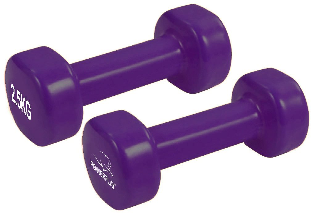Гантелі вінілові PowerPlay 4125 Achilles 2*2.5 кг. Фіолетові (пара – 2шт.)