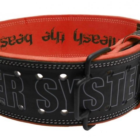 Пояс для важкої атлетики Power System PS-3830 Beast шкіряний Black/Red M