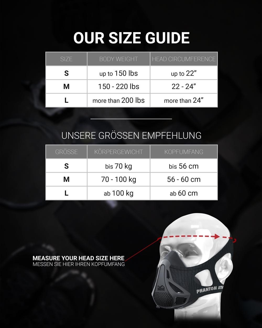 Маска для тренування дихання Phantom Training Mask Black S
