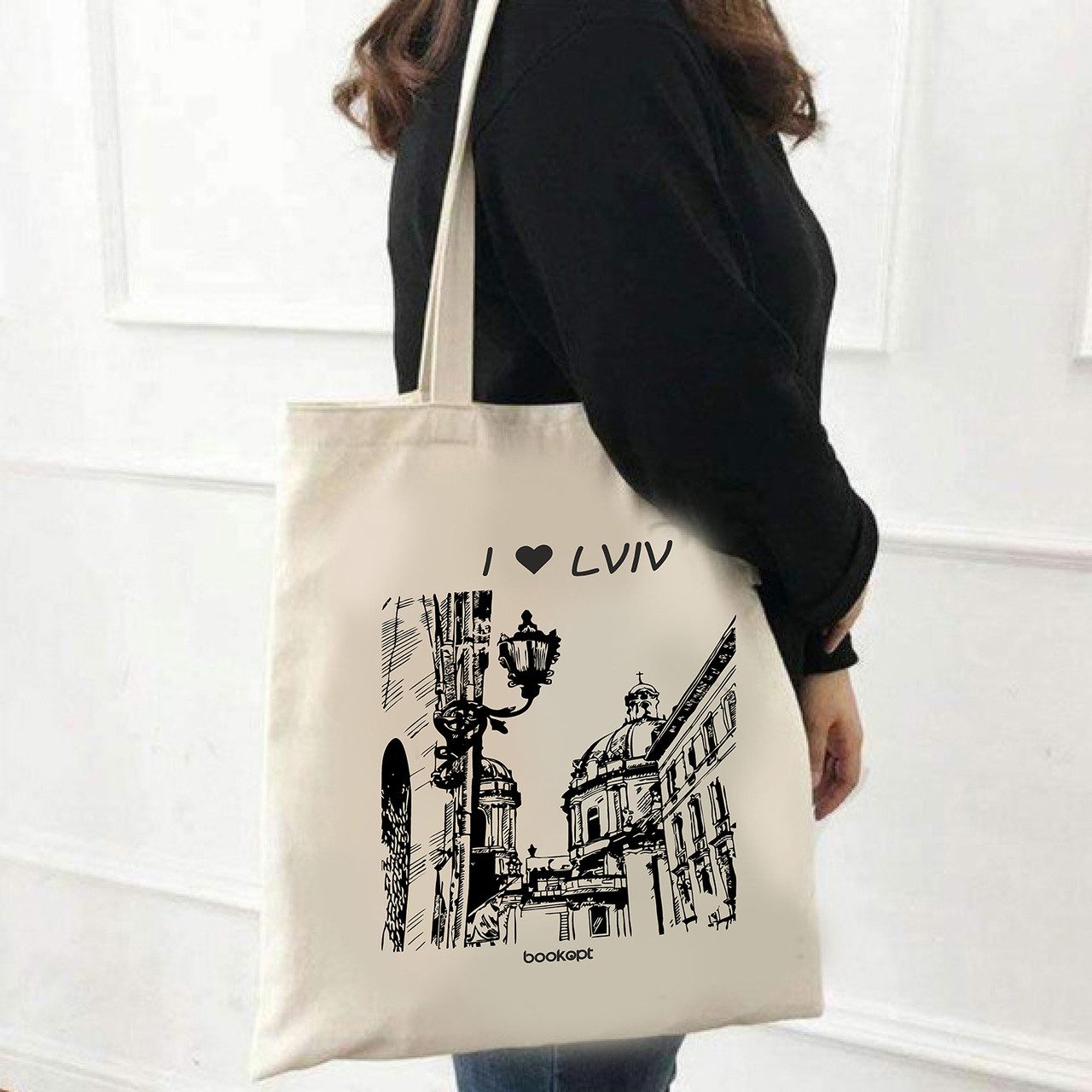 Екошопер BookOpt BK4017 I Love Lviv бежевий