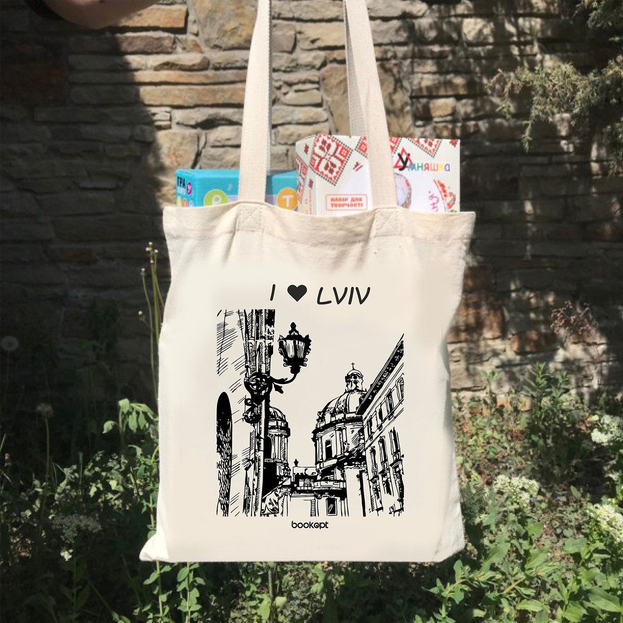 Екошопер BookOpt BK4017 I Love Lviv бежевий