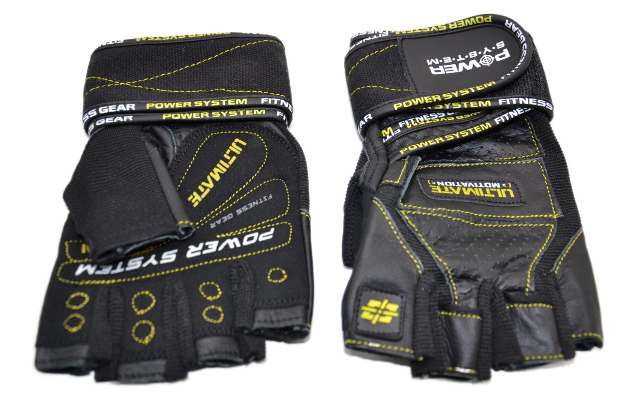 Рукавички для фітнесу Power System PS-2810 Ultimate Motivation Black/Yellow Line XL