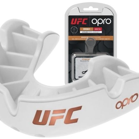 Капа боксерська OPRO Junior Bronze UFC Hologram White (art.002264002)