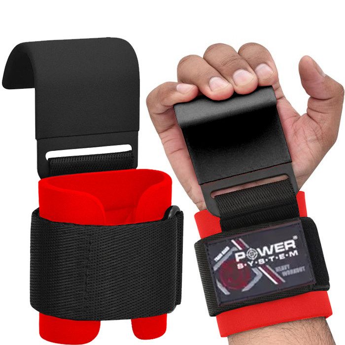 Гаки для тяги на зап’ястя Power System PS-3310 Hardcore Hooks Black/Red