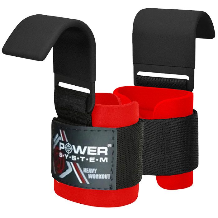 Гаки для тяги на зап’ястя Power System PS-3310 Hardcore Hooks Black/Red