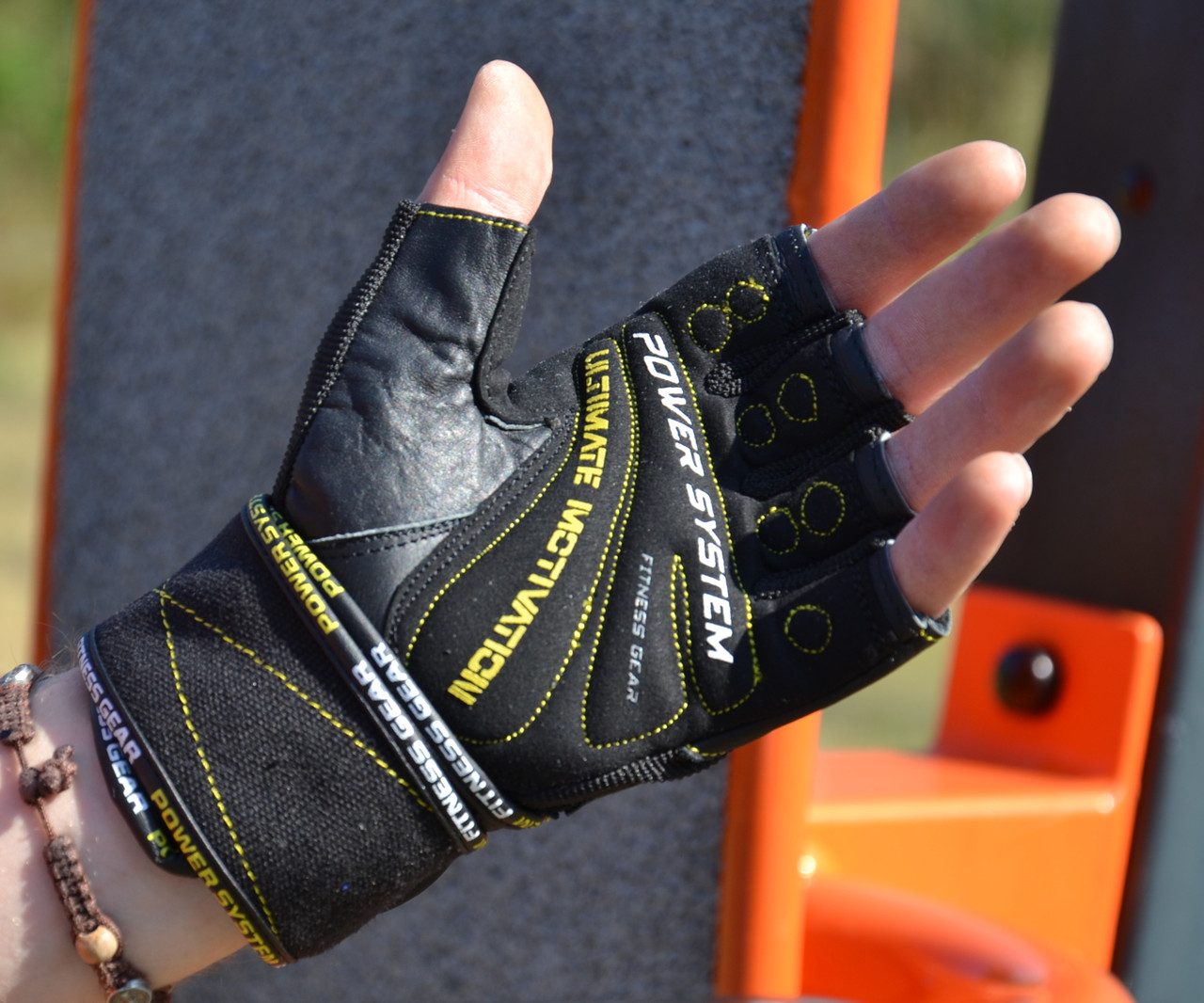 Рукавички для фітнесу Power System PS-2810 Ultimate Motivation Black/Yellow Line XL