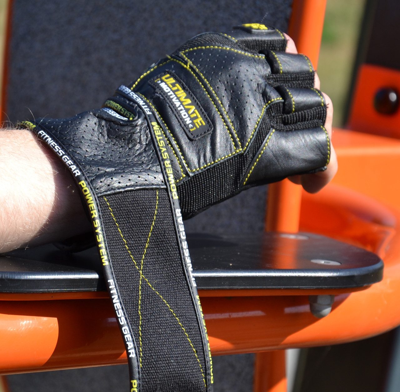 Рукавички для фітнесу Power System PS-2810 Ultimate Motivation Black/Yellow Line XL