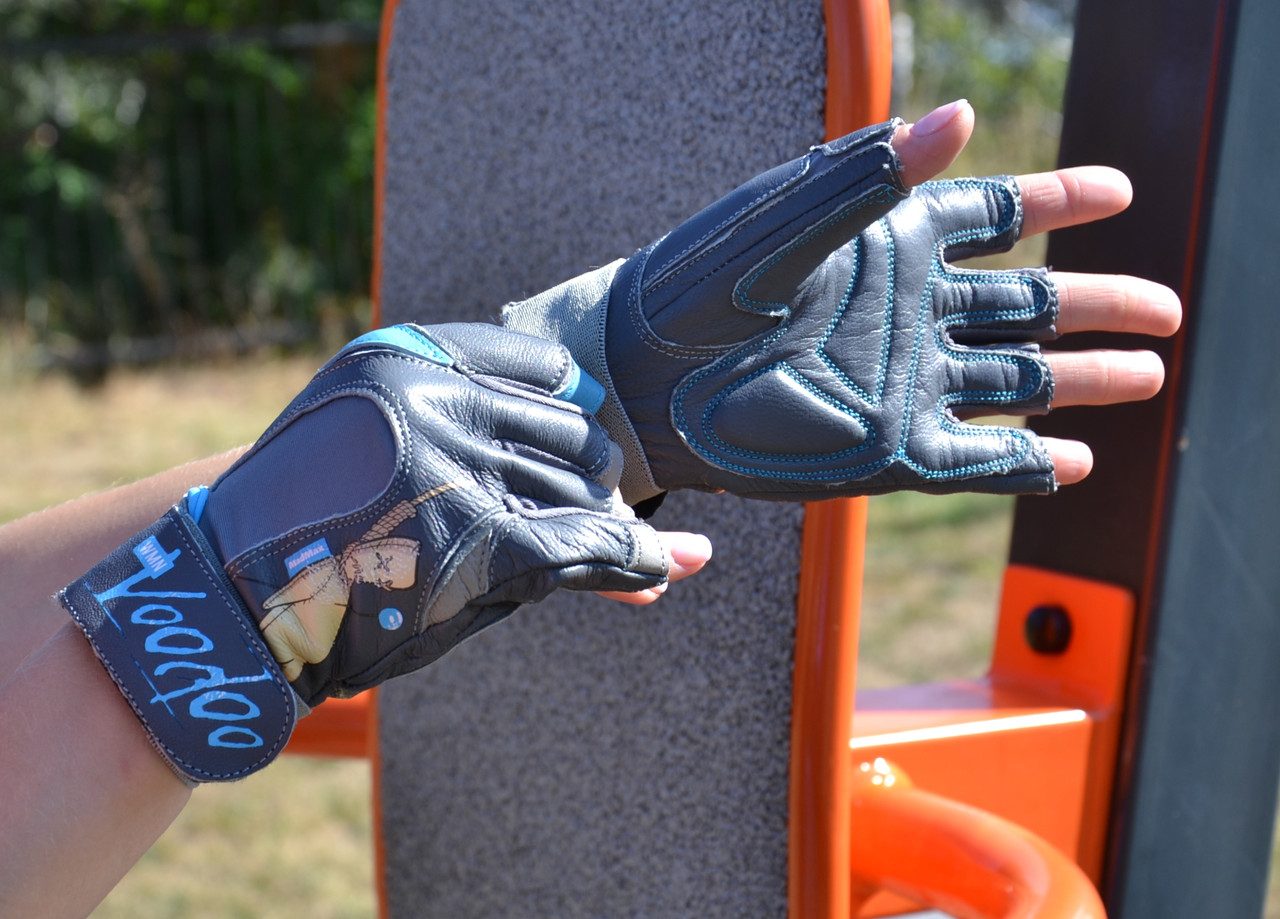 Рукавички для фітнесу MadMax MFG-921 Voodoo Mid grey/light blue M