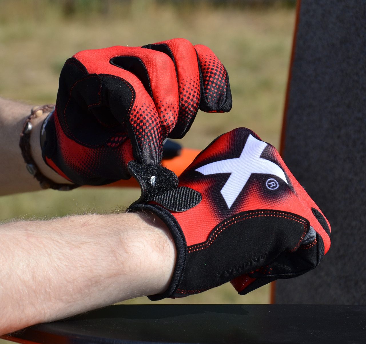 Рукавички для фітнесу MadMax MXG-101 X Gloves Black/Grey/Red XXL