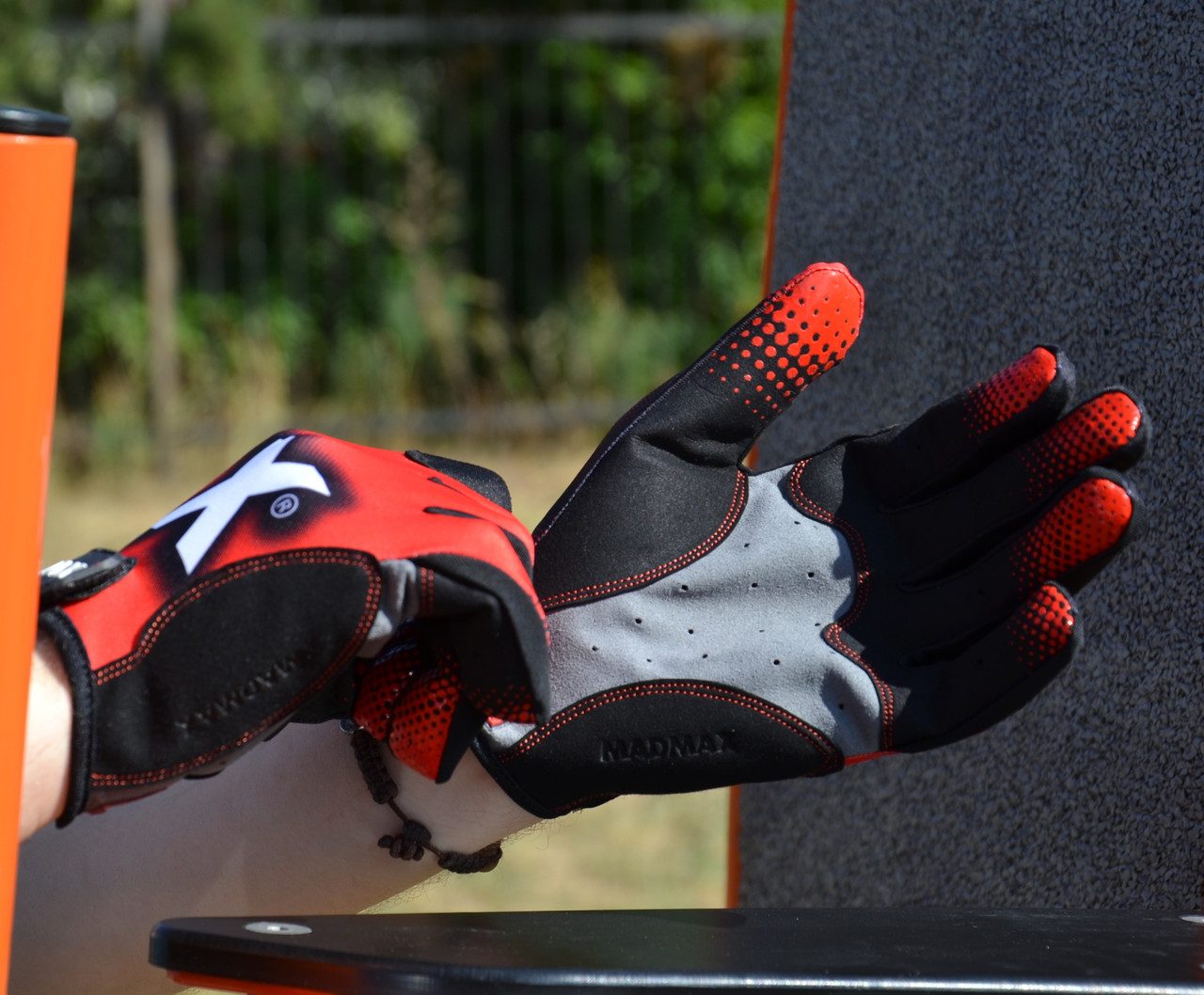 Рукавички для фітнесу MadMax MXG-101 X Gloves Black/Grey/Red XXL