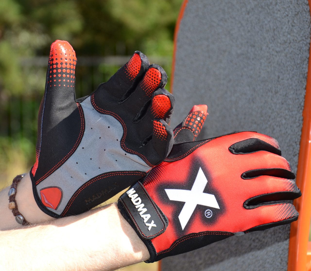 Рукавички для фітнесу MadMax MXG-101 X Gloves Black/Grey/Red XXL