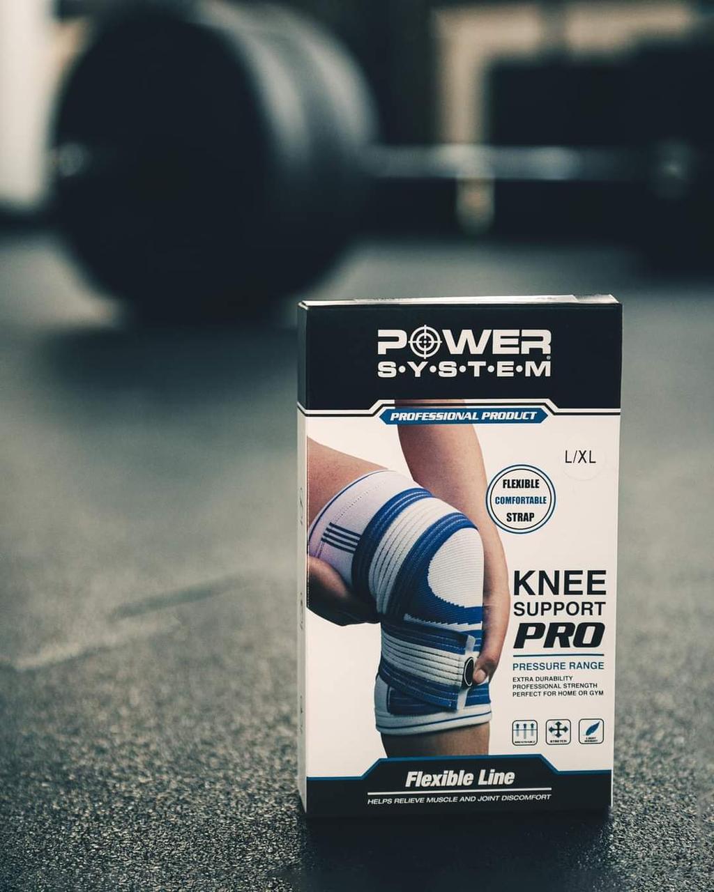Наколінник Power System PS-6008 Knee Support Pro Blue/White (1шт.) L/XL