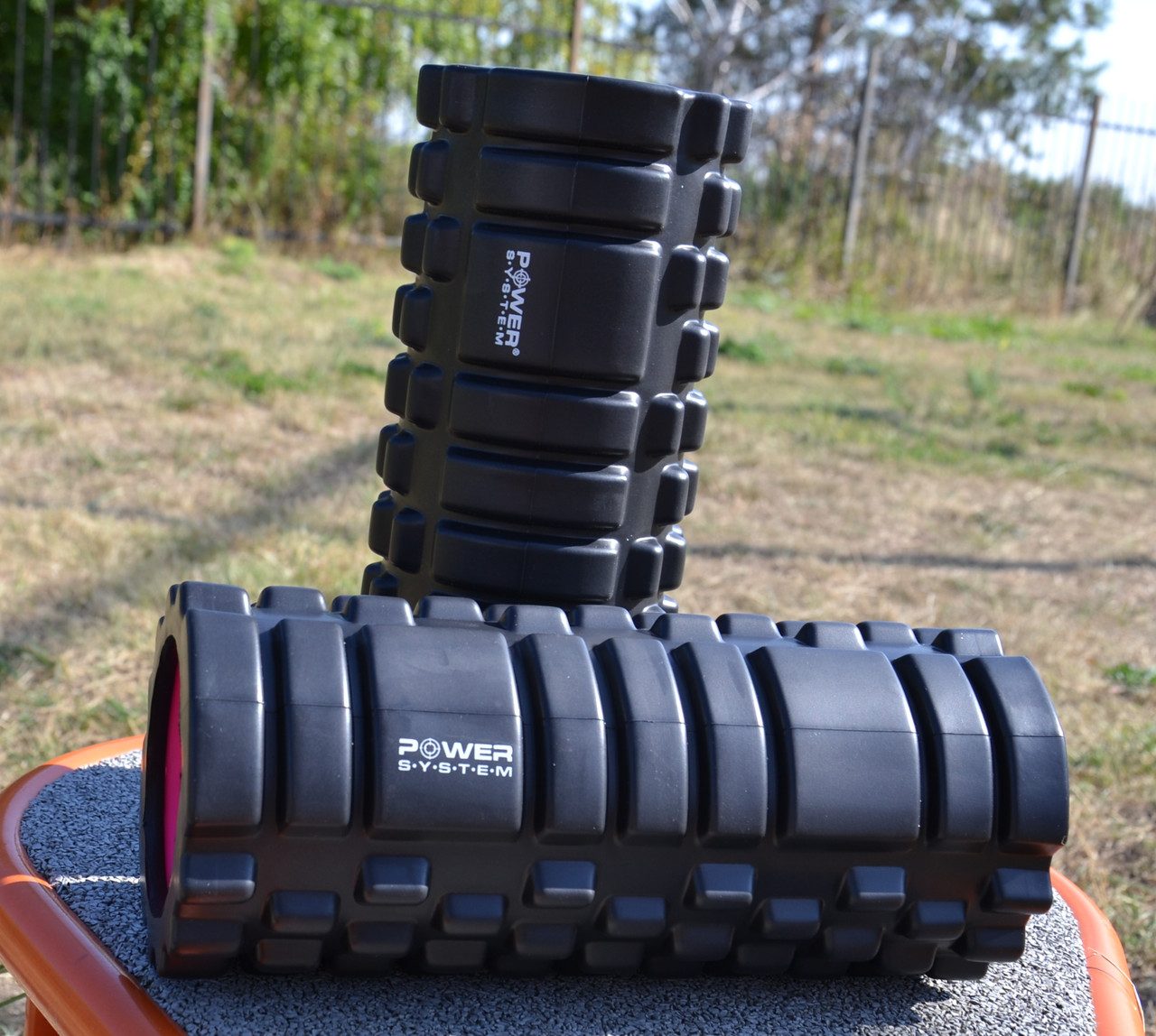 Масажний ролик (роллер) Power System PS-4050 Fitness Foam Roller Black/Pink (33×15см.)