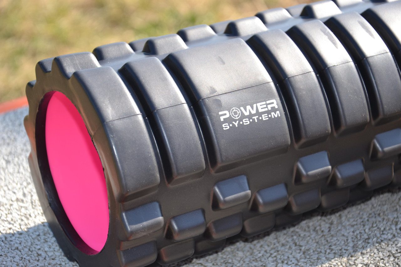 Масажний ролик (роллер) Power System PS-4050 Fitness Foam Roller Black/Pink (33×15см.)