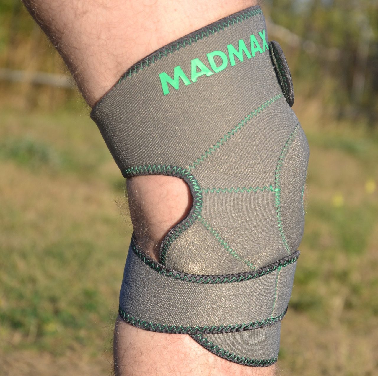 Наколінник MadMax MFA-295 Zahoprene Universal Knee Support Dark Grey/Green (1шт.)