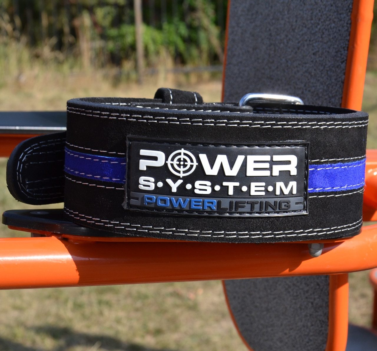 Пояс для пауерліфтингу Power System PS-3800 PowerLifting шкіряний Black/Blue Line XXL