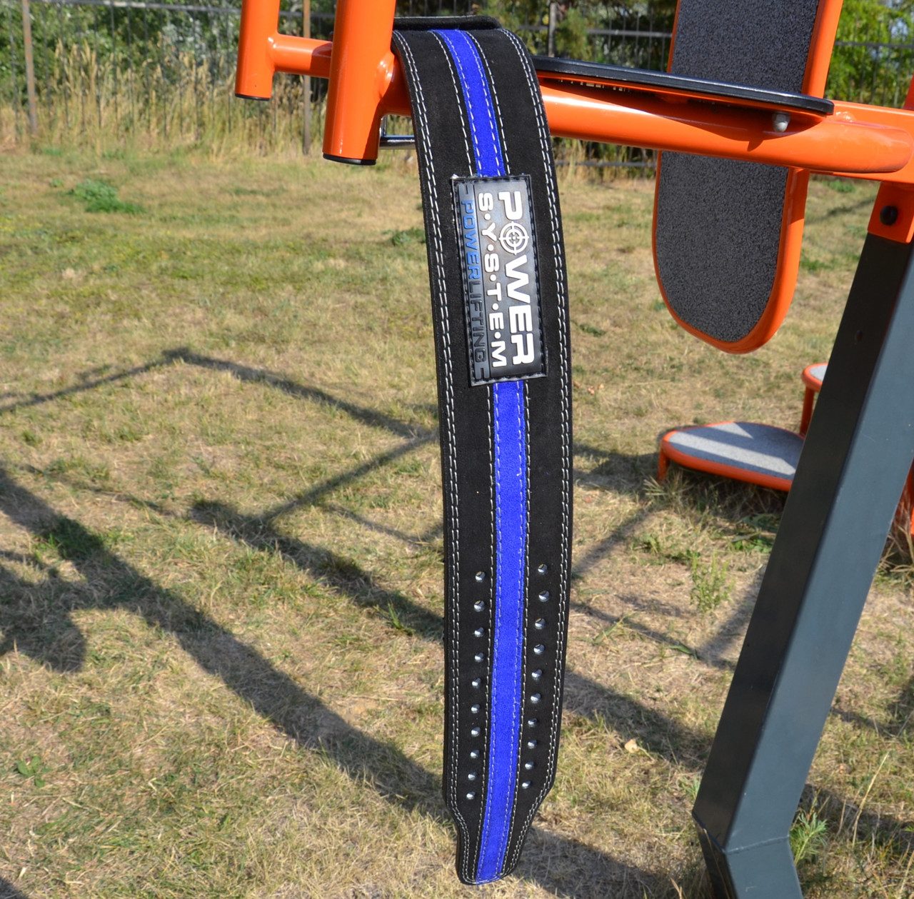Пояс для пауерліфтингу Power System PS-3800 PowerLifting шкіряний Black/Blue Line XXL