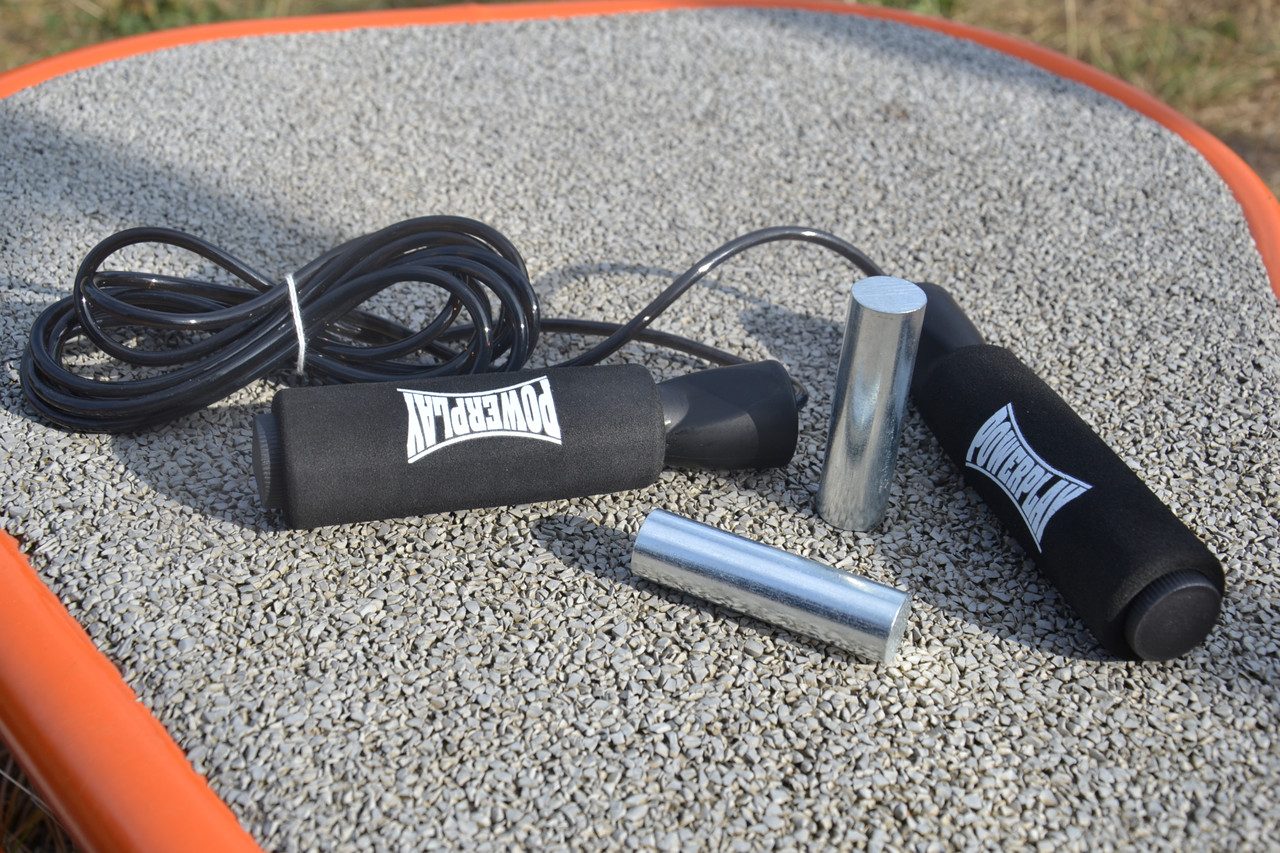 Скакалка швидкісна PowerPlay 4211 X ROPE з обтяжувачами (120г*2) Чорна (3м.)