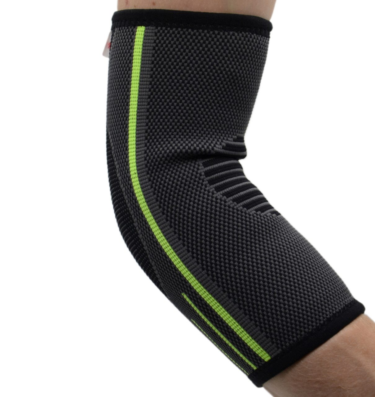 Компресійний налокітник MadMax MFA-283 3D Compressive elbow support Dark grey/Neon green S