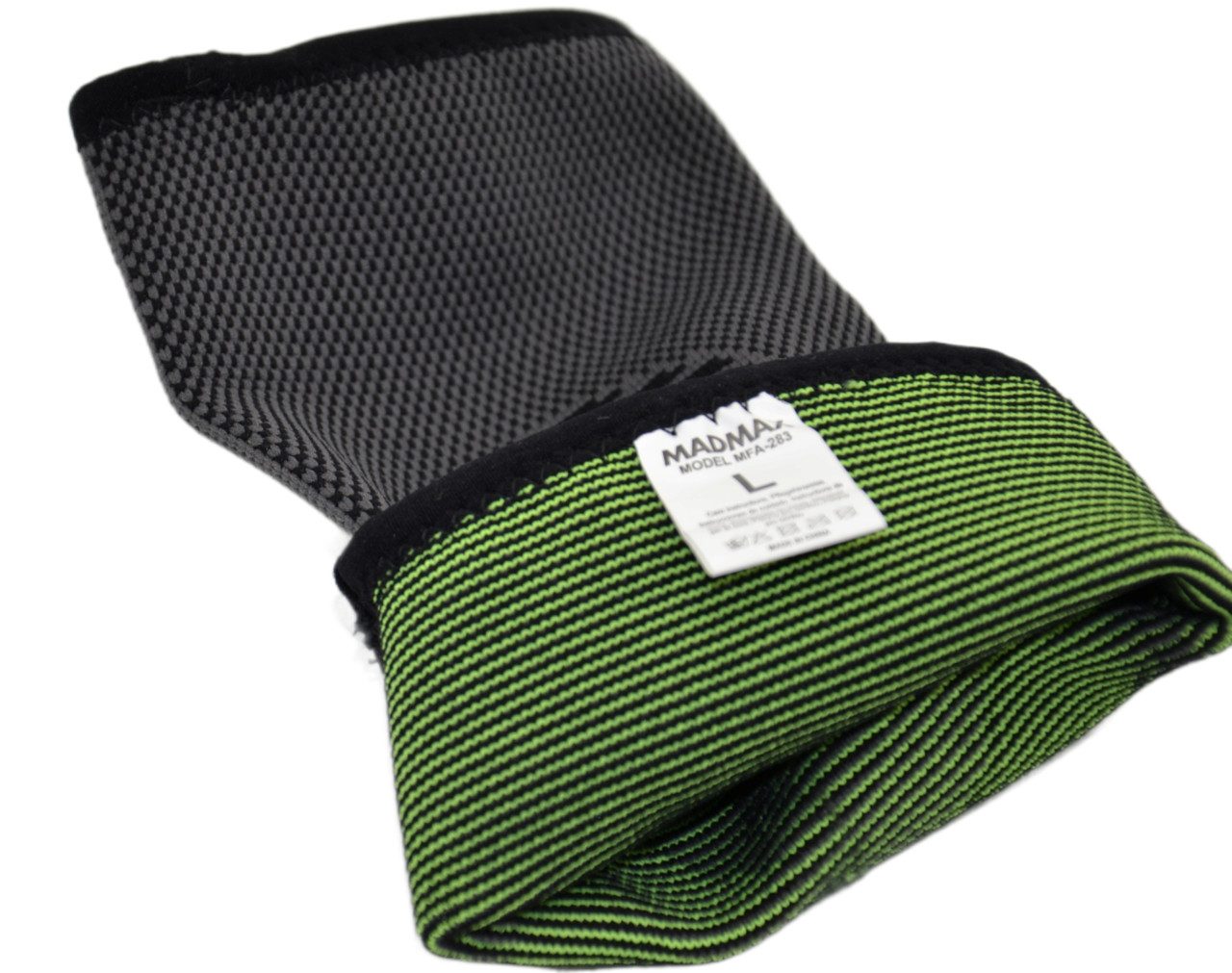 Компресійний налокітник MadMax MFA-283 3D Compressive elbow support Dark grey/Neon green S