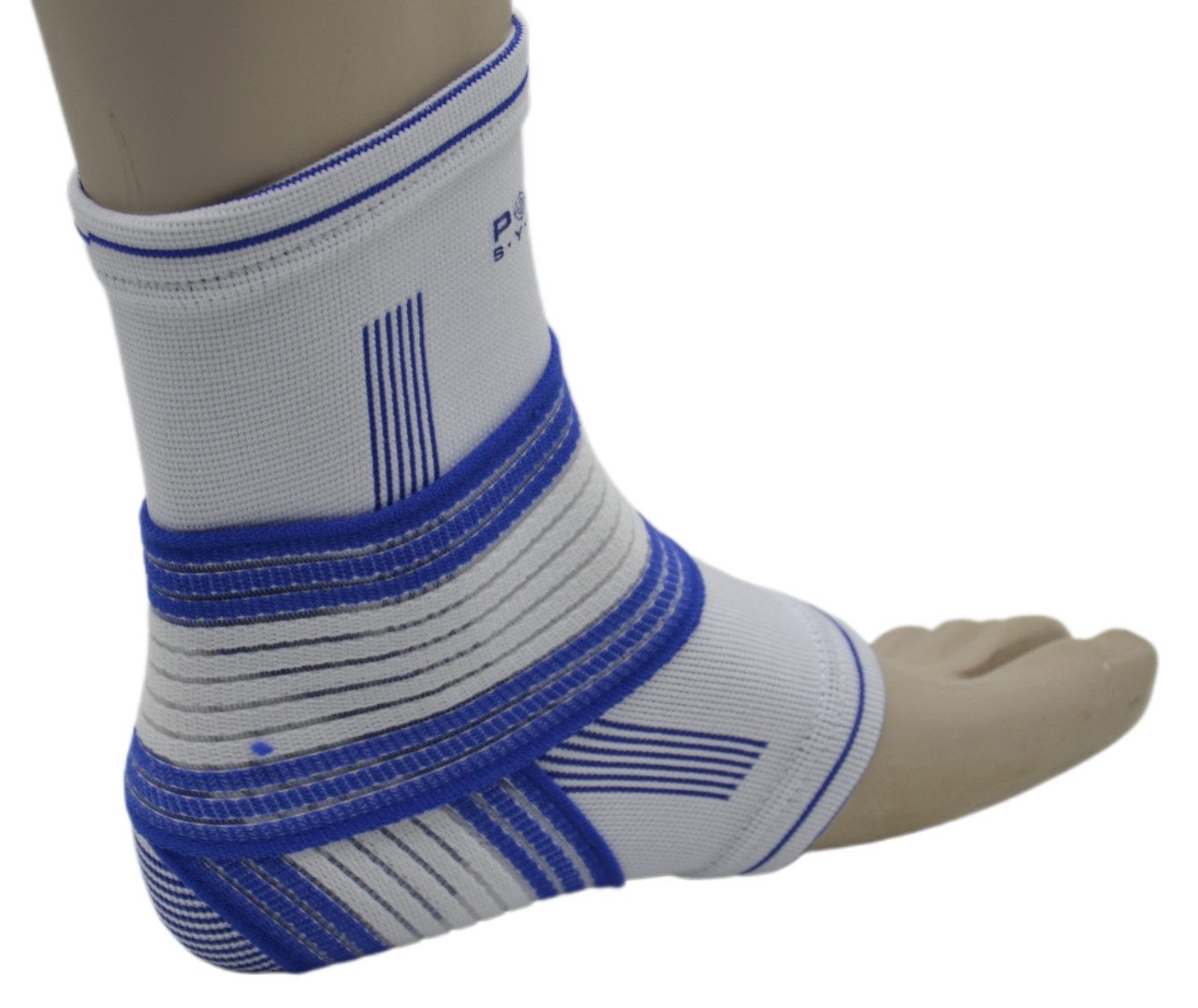 Бандажі на гомілкостоп Power System PS-6009 Ankle Support Pro Blue/White (1шт.) S/M