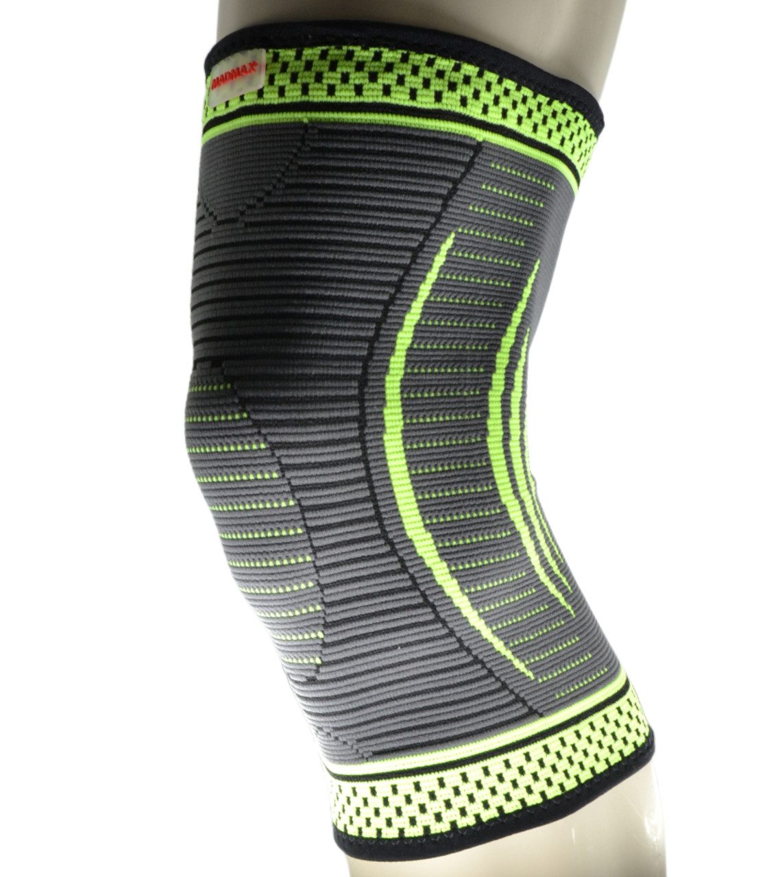 Компресійний наколінник MadMax MFA-284 3D Compressive knee support Dark grey/Neon green M