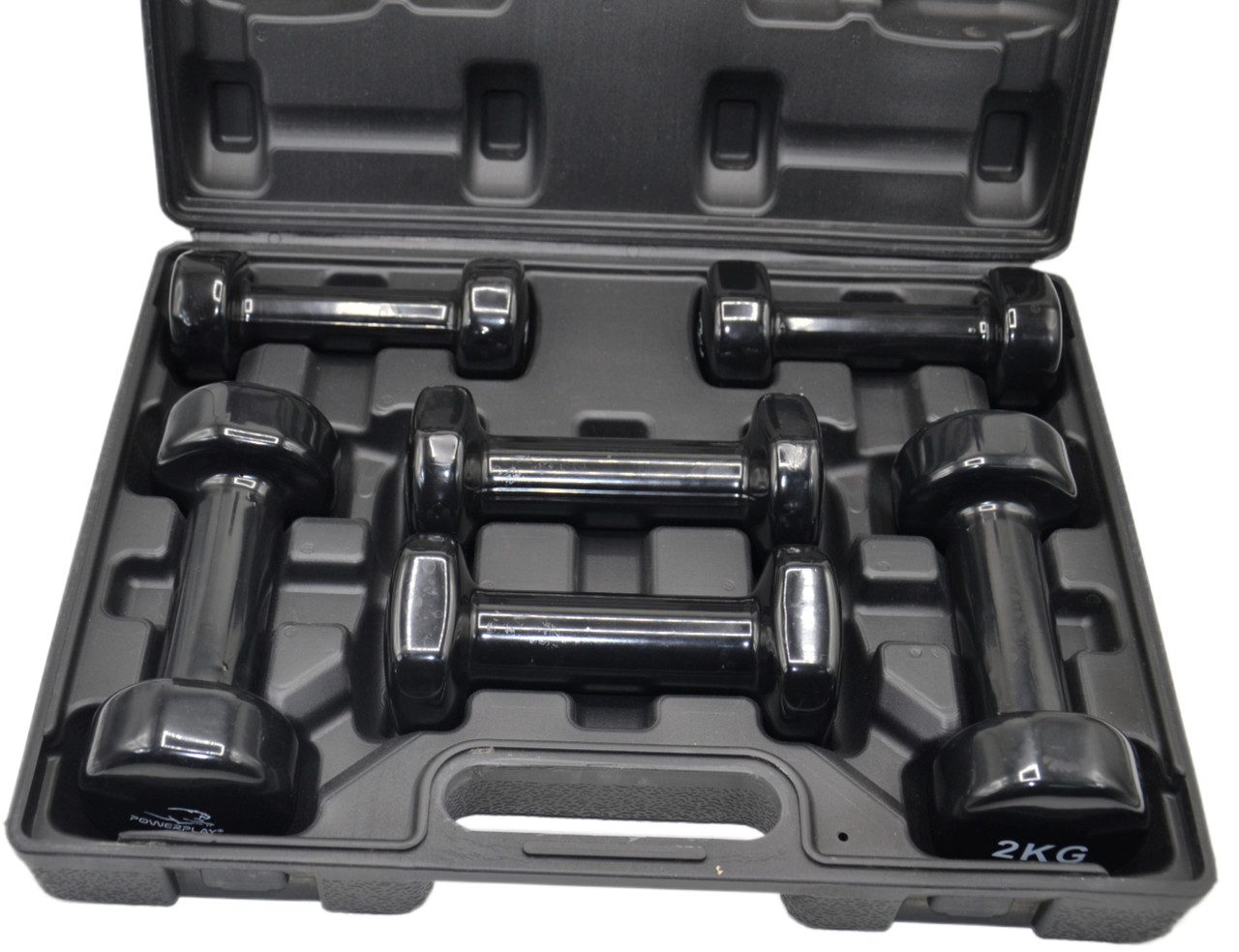 Набір гантелей в кейсі 9 кг. PowerPlay 4121 Fitness Dumbells (2шт.*1кг. 2шт.*1,5кг. 2шт.*2кг.)
