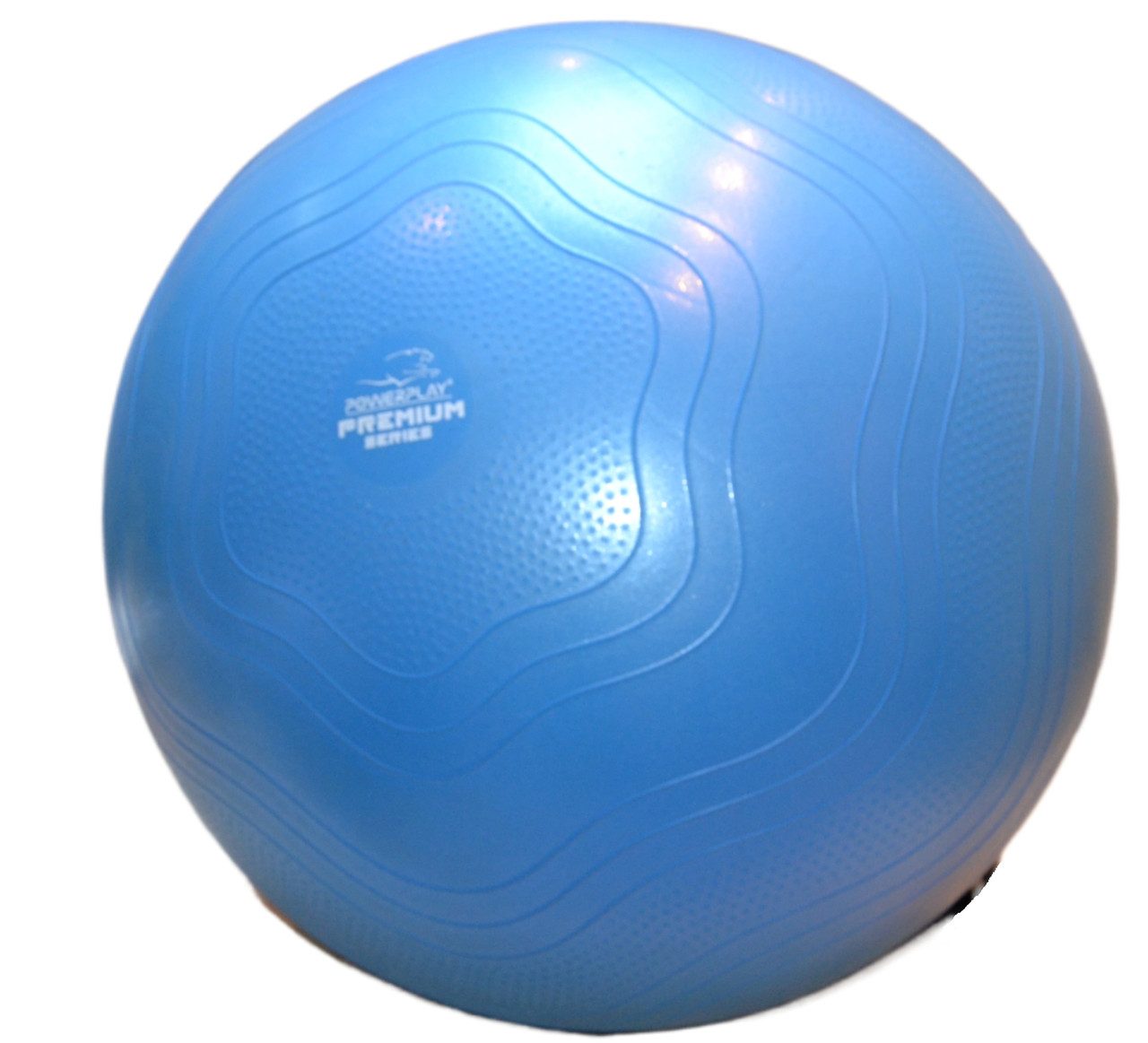 М’яч для фітнесу (фітбол) укріплений PowerPlay 4000 Ø65 cm Premium Gymball Anti-Burst Синій + помпа