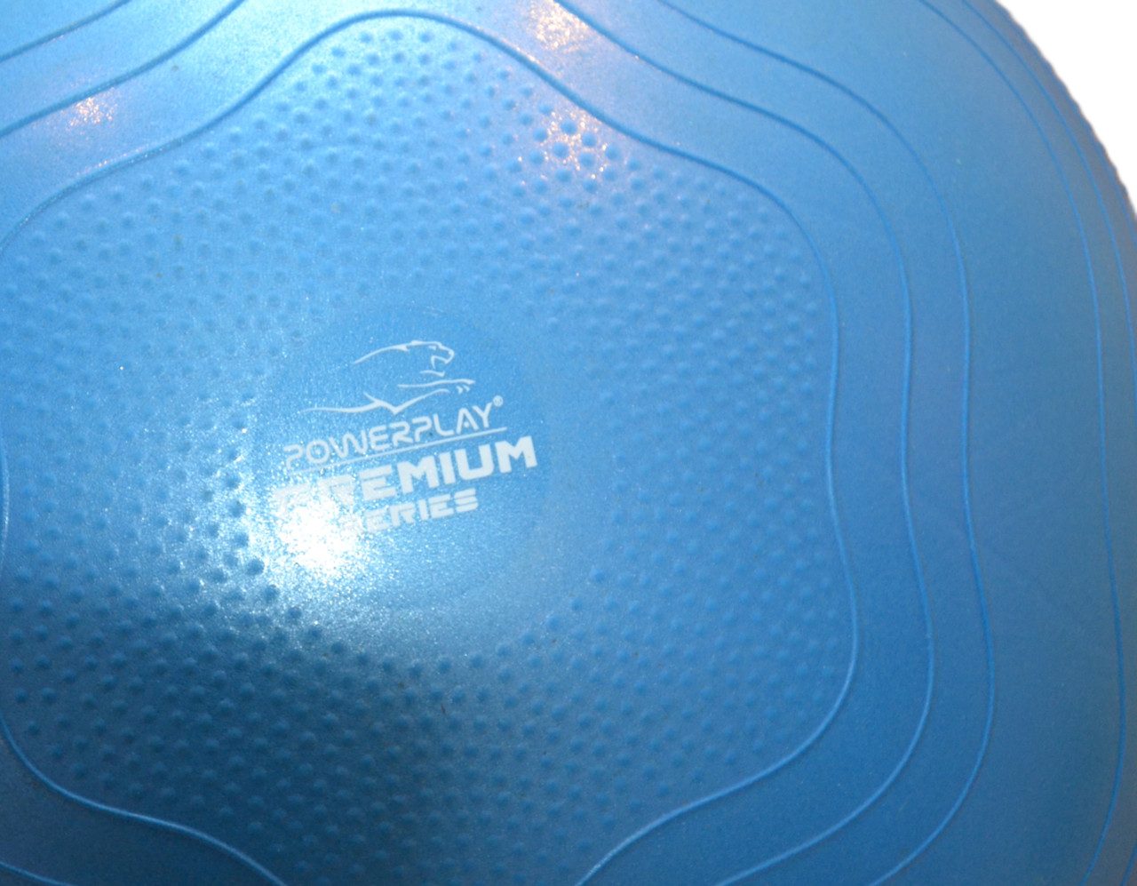 М’яч для фітнесу (фітбол) укріплений PowerPlay 4000 Ø65 cm Premium Gymball Anti-Burst Синій + помпа