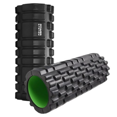 Масажний ролик (роллер) Power System PS-4050 Fitness Foam Roller Black/Green (33×15см.)