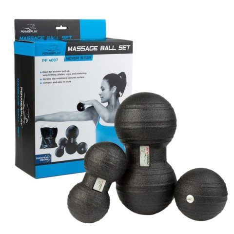 Набір масажних м’ячиків PowerPlay 4007 EPP Massage Ball Чорні (3 шт.)
