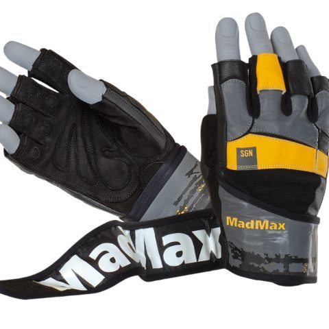 Рукавички для фітнесу MadMax MFG-880 Signature Black/Grey/Yellow XXL
