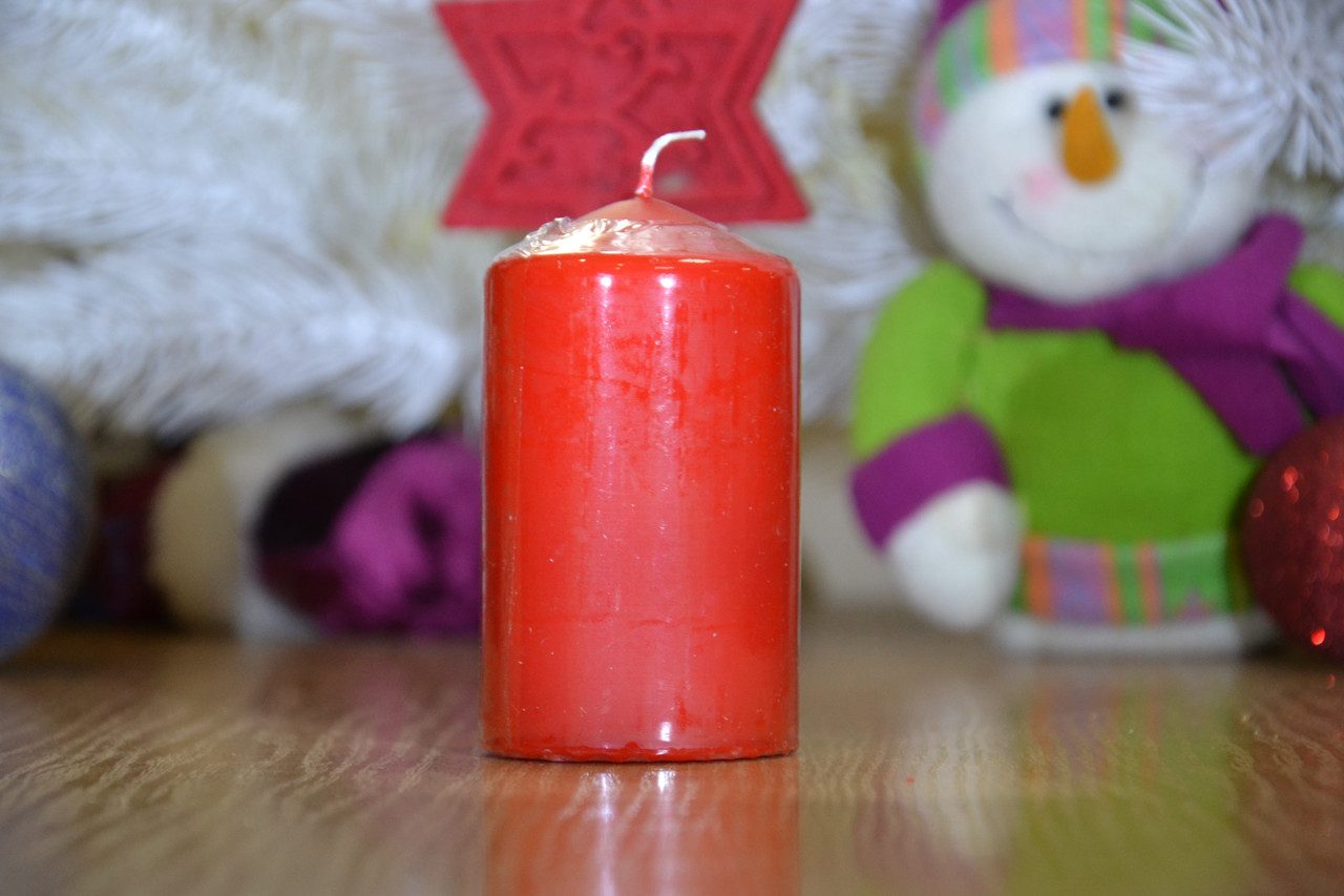Свічка столова циліндр Bispol AURA Candles sw50_100_030 Червоний