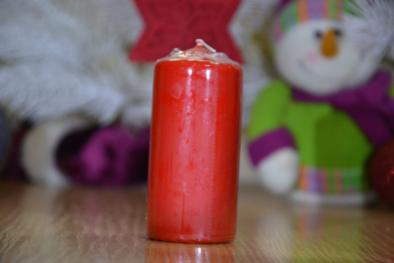 Свічка столова циліндр Bispol AURA Candles sw50_100_030 Червоний