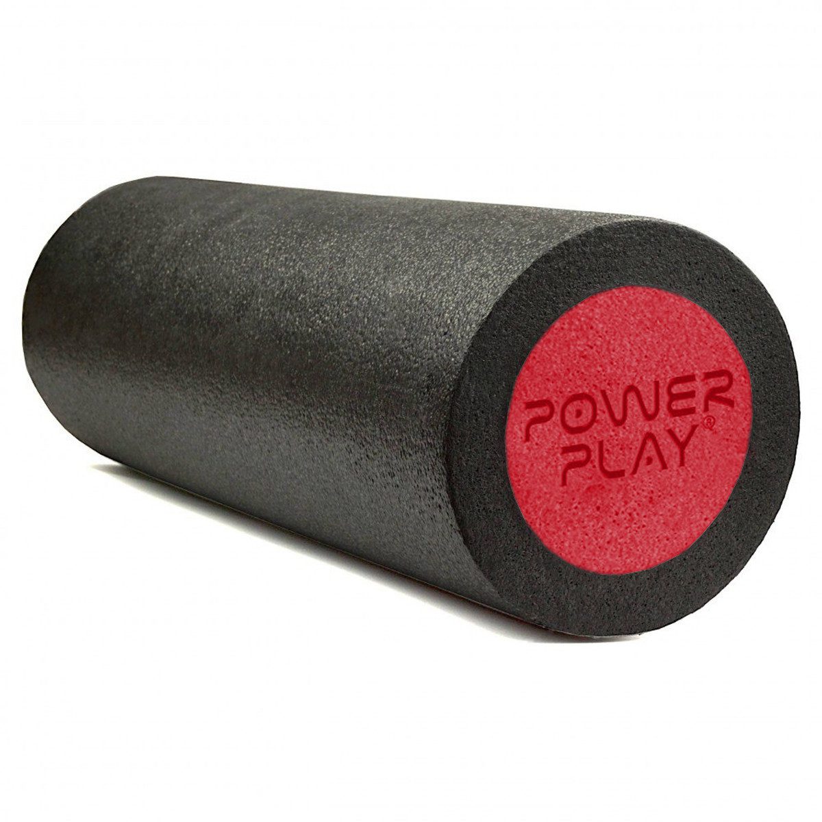 Масажний ролик (роллер) гладкий PowerPlay 4021 Fitness Roller Чорно-червоний (45×15см.)