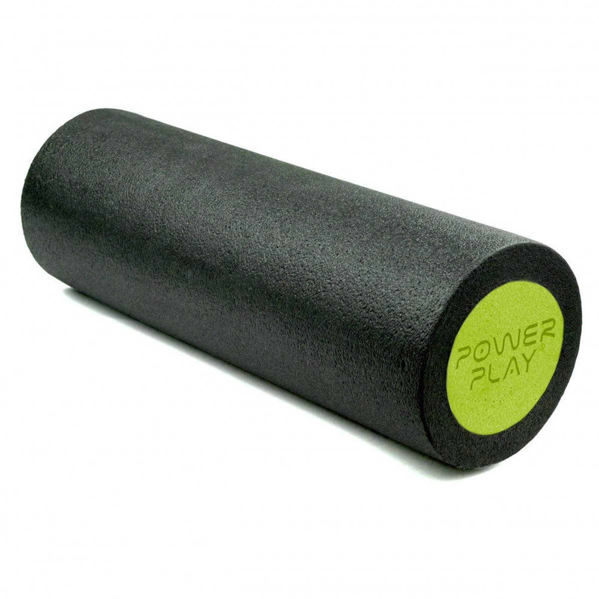 Масажний ролик (роллер) гладкий PowerPlay 4021 Fitness Roller Чорно-зелений (45×15см.)