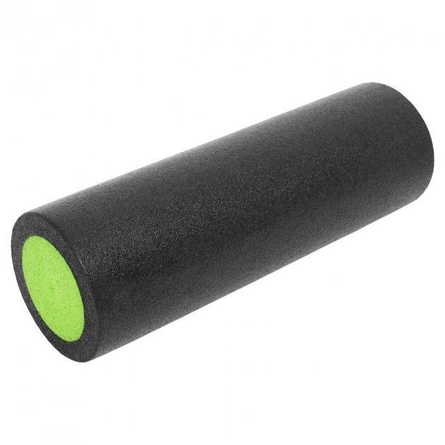 Масажний ролик (роллер) гладкий PowerPlay 4021 Fitness Roller Чорно-зелений (30×15см.)