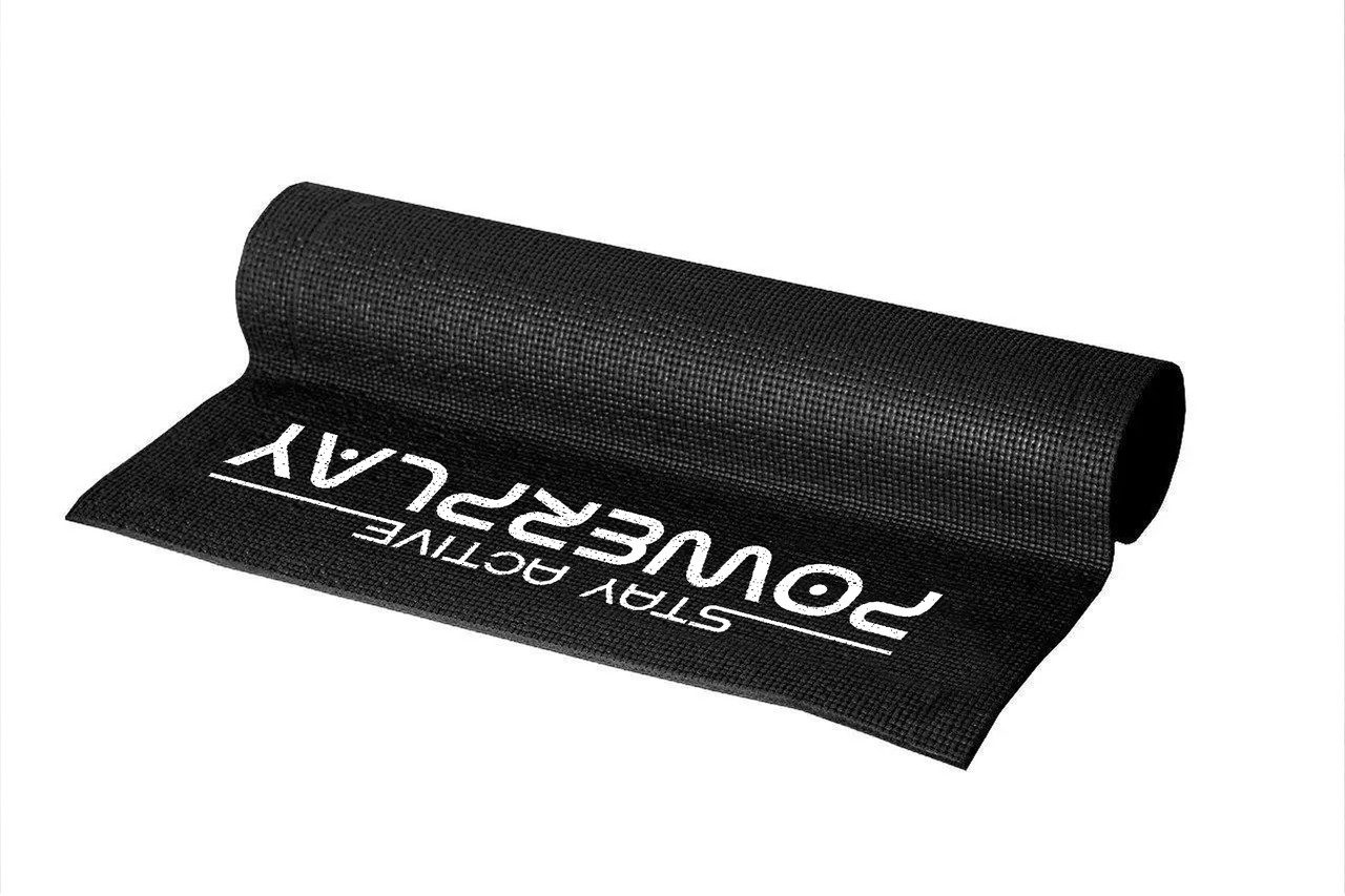 Килимок для йоги та фітнесу PowerPlay 4010 PVC Yoga Mat Чорний (173x61x0.6)