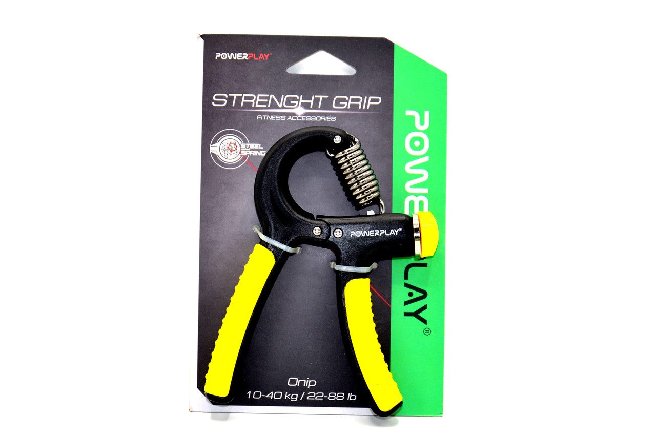 Еспандер кистьовий PowerPlay PP-4323 з регульованим навантаженням 10-40 кг. Strength Grip Чорно-жовтий