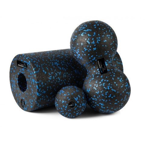 Набір для йоги PowerPlay PP_4008 EPP Foam Roller Set роллер + 2 масажні м’ячі Чорно-синій