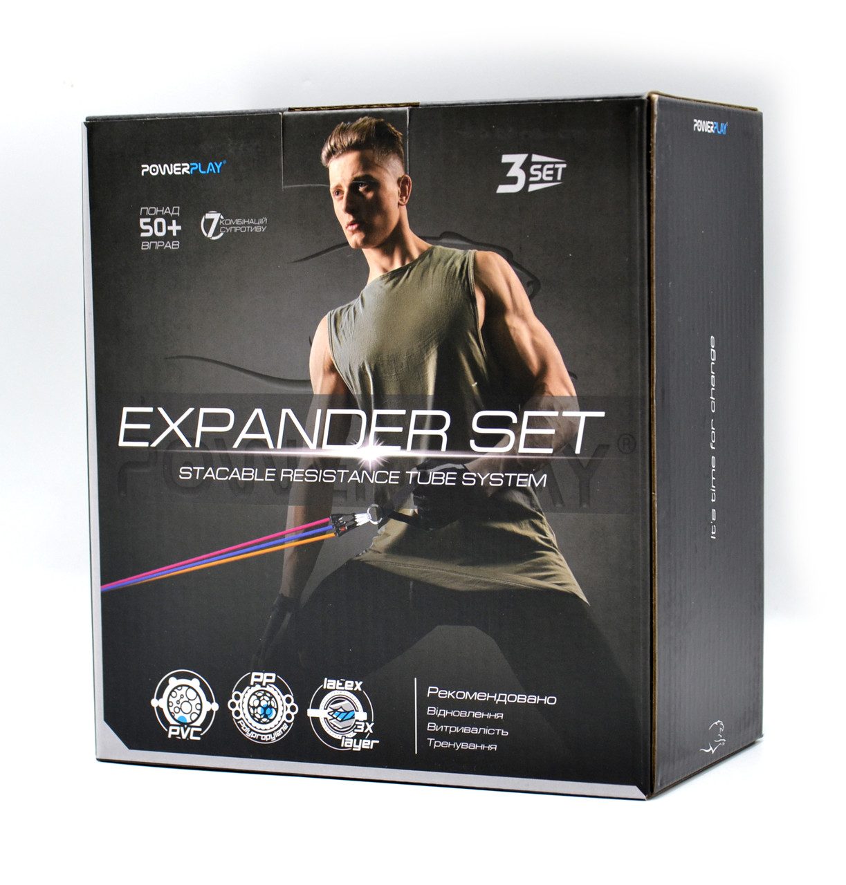 Набір трубчастих еспандерів PowerPlay PP-4101 Expander Tube Set 3шт. (до 18,2 кг.)