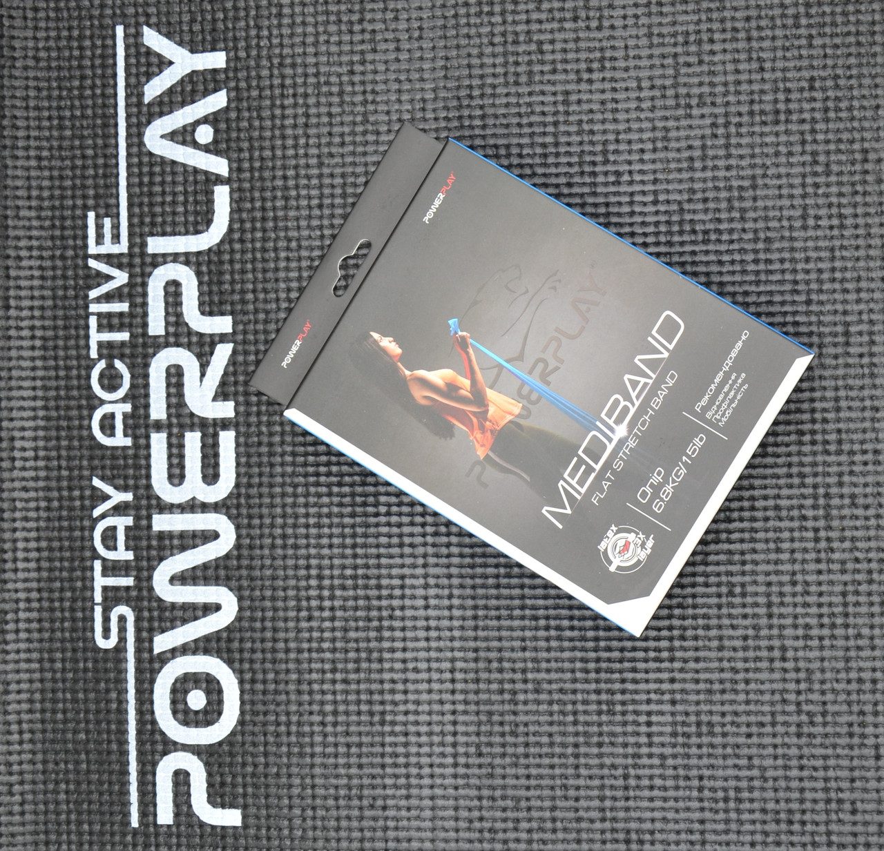 Стрічка-еспандер для фітнесу та реабілітації PowerPlay 4112 0.4мм MediBand Light Синя (6.8 кг)